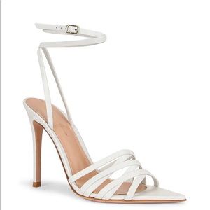 Gianvito Rossi Ankle Strap Sandal White Leather 37.5